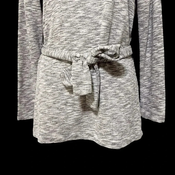 J. Crew Gray Sweater Women’s Size Small Long Sleeve Belted Cotton Top Mercantile - Picture 3 of 9